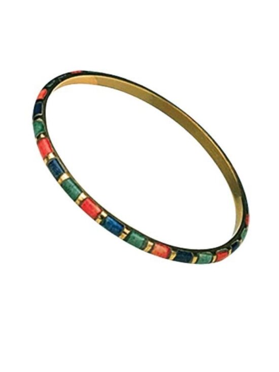 Ten Thousand Villages Jewelry - NWOT TEN THOUSAND VILLAGES Brass & Bone Multicolored Bangle Bracelet Fair Trade